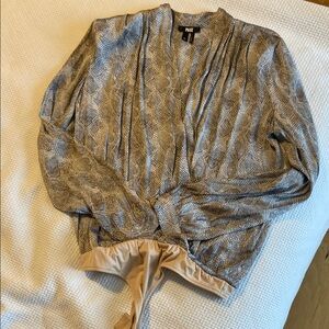Snake Print Blouse with bottom snap clip